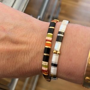 Anthropologie Beaded Chicklet Bracelet (set of 2)